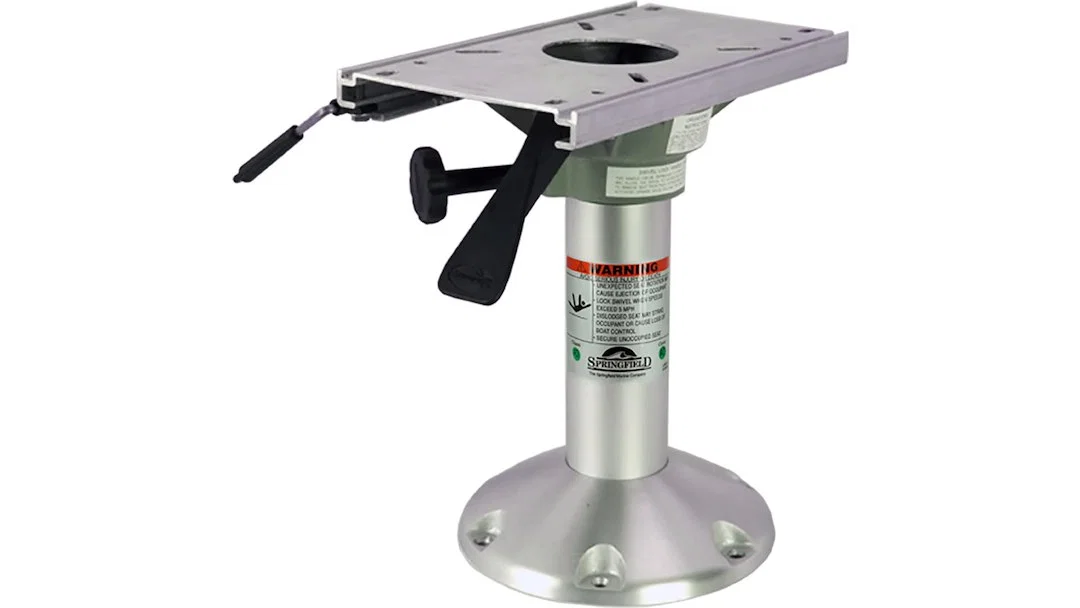 1240716-L – SPRINGFIELD Boat Seat Pedestal, Fixed Height Pedestal 12 Inch Post Height 2-7/8 Inch Post Diameter Anodiz...